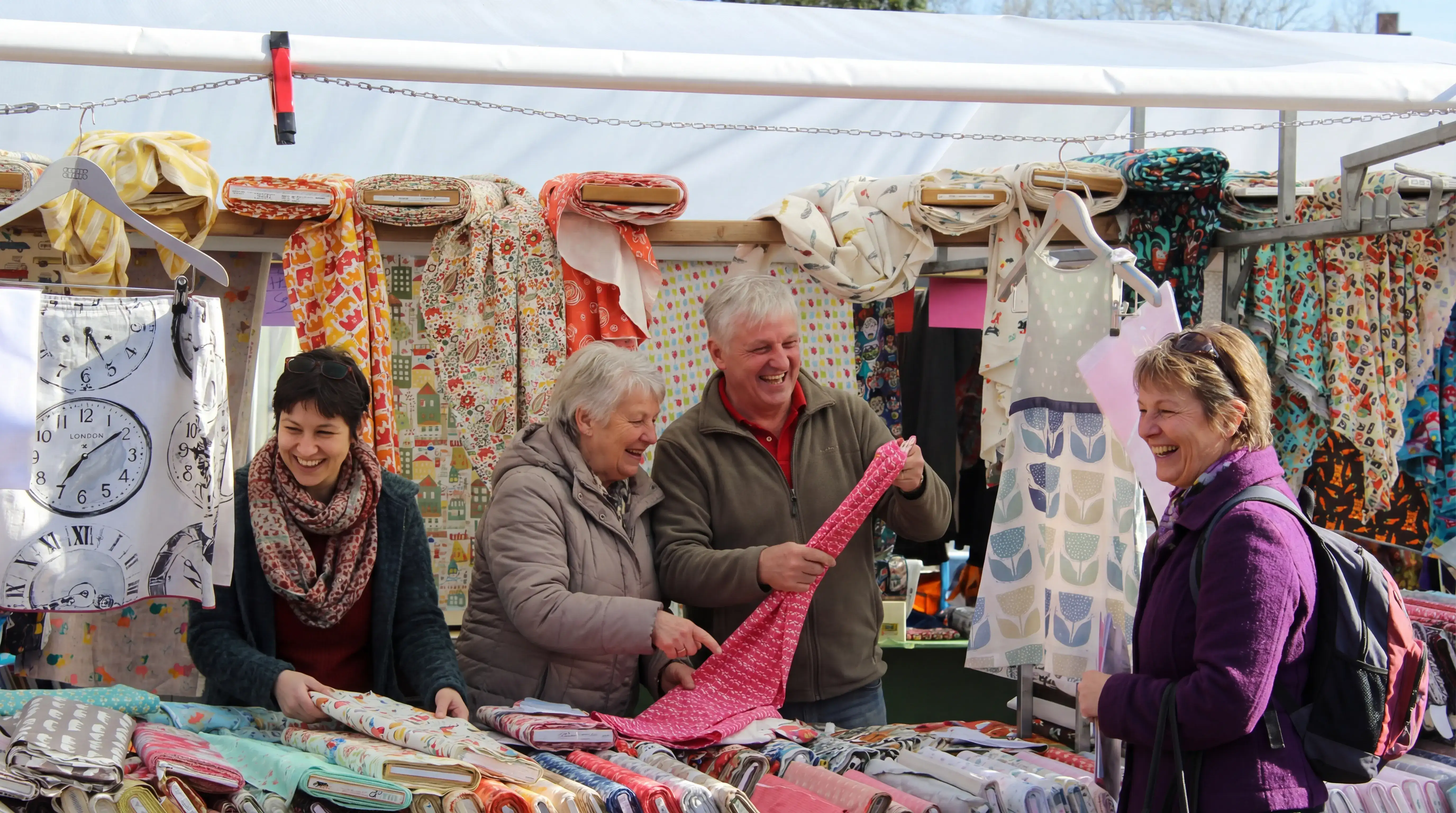 Colorful fabric selection and impressions from Stoffmarkt Holland